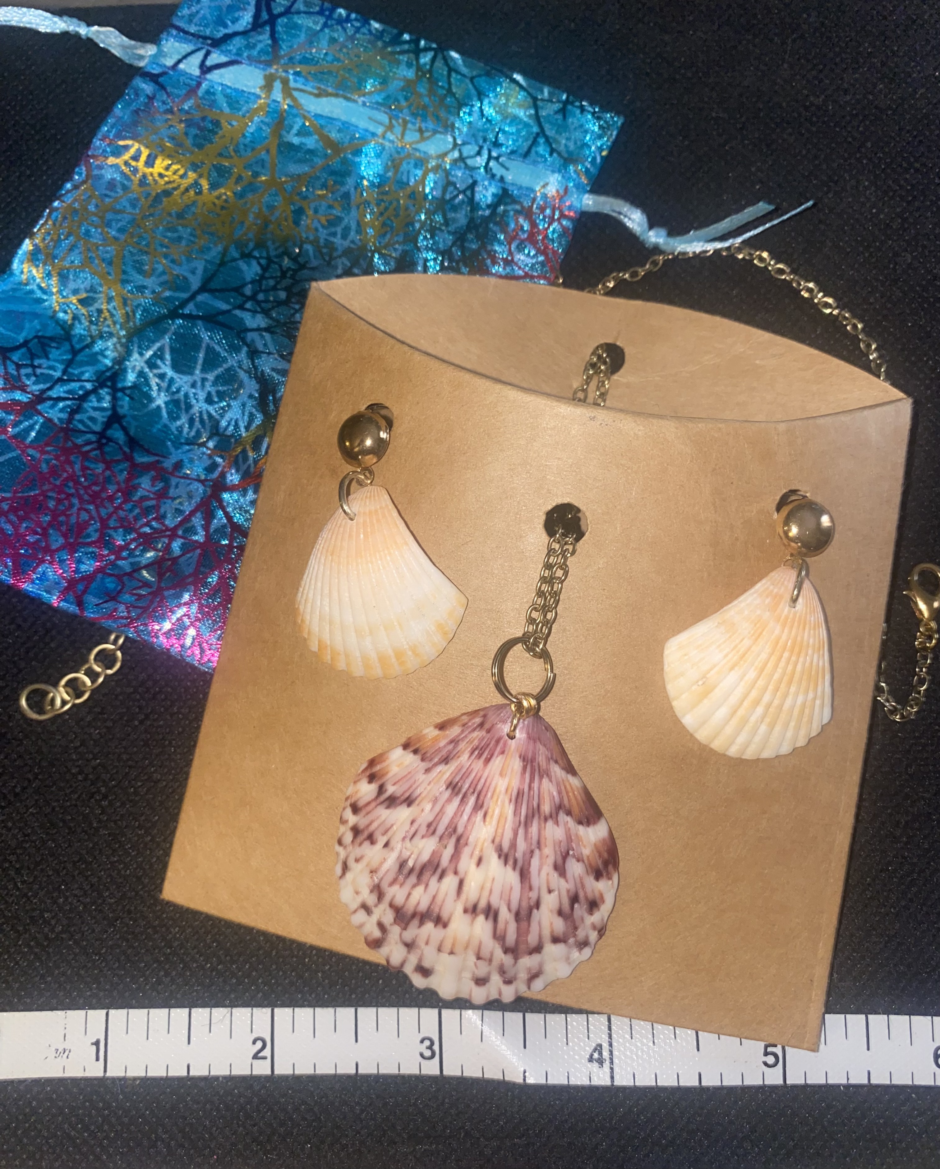 Shell necklace and earrings combo
